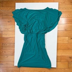 Jessica Simpson Teal Flutter Sleeve Dress